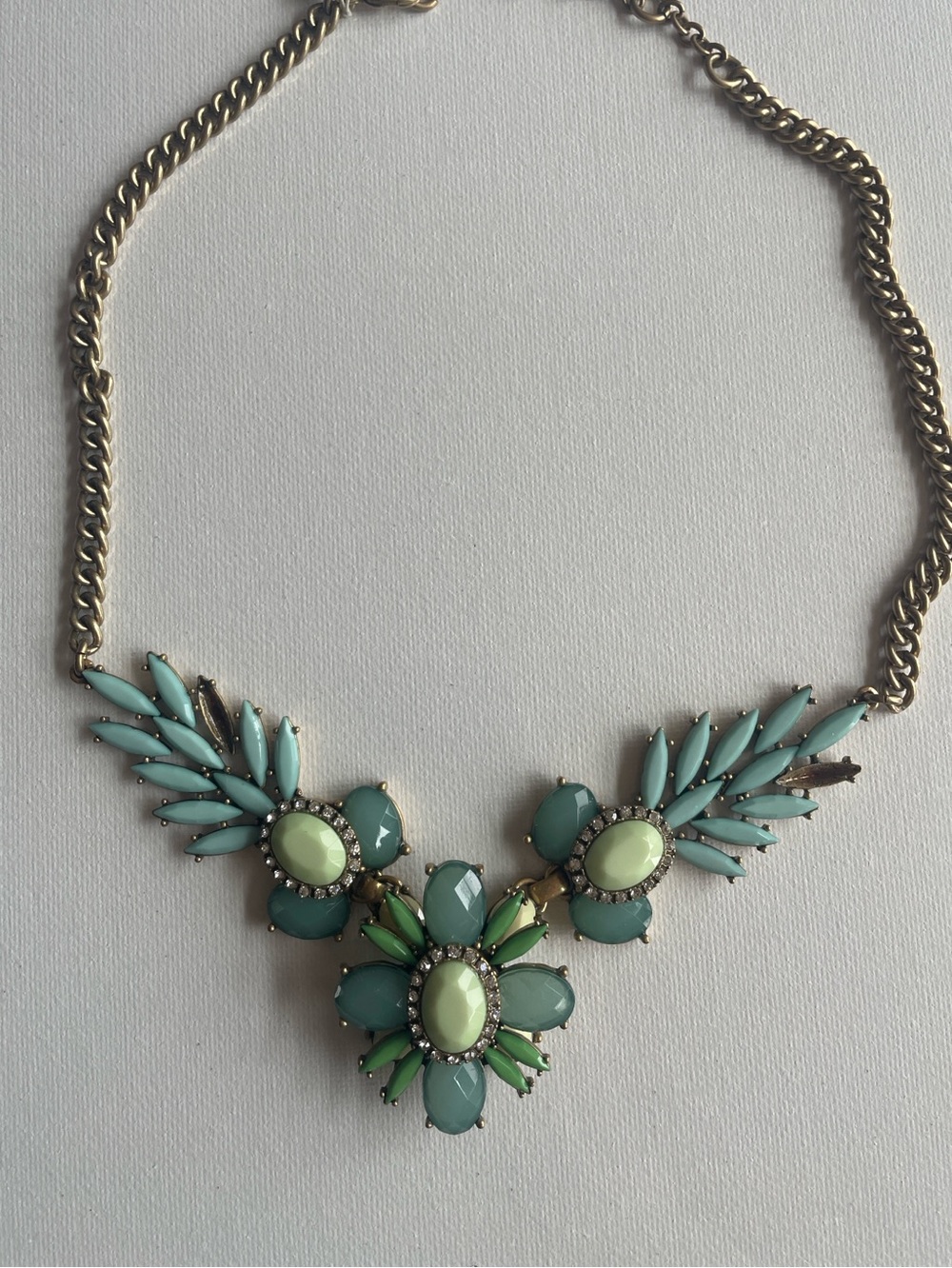 J Crew Statement Green Floral Bib Necklace - Women Jewelry
